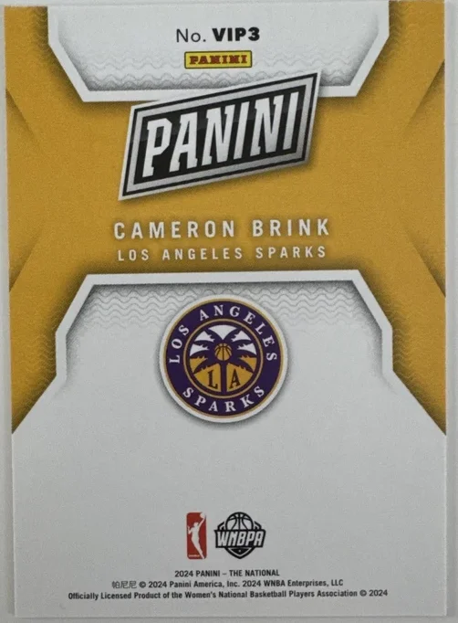 Topps Panini Card Tarjeta Cromo Barajita Cameron Brink Panini 2024 Rookie Card RC National Convention Nscc