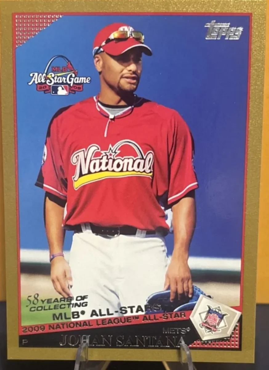 Topps Panini Card Tarjeta Cromo Barajita Johan Santana Topps 2009 Update All Stars & Highlights Paralela Gold Numerada De 2009