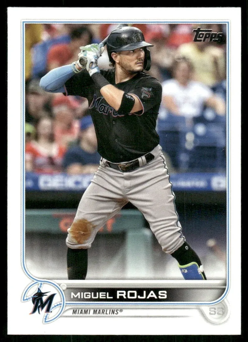 Topps Panini Card Tarjeta Cromo Barajita Miguel Rojas Topps 2022 Series Miami Marlins