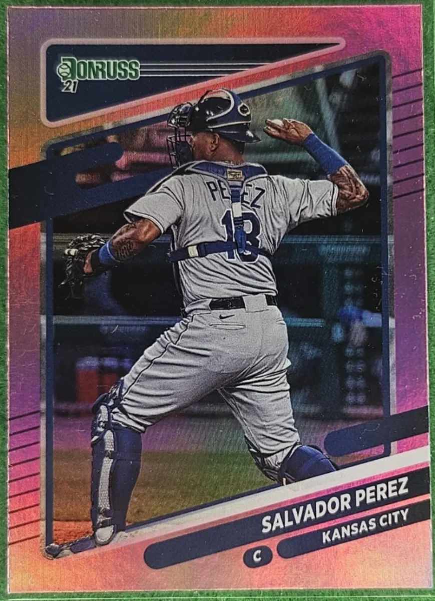 Topps Panini Card Tarjeta Cromo Barajita Salvador Perez Panini 2021 Donruss Holo Pink