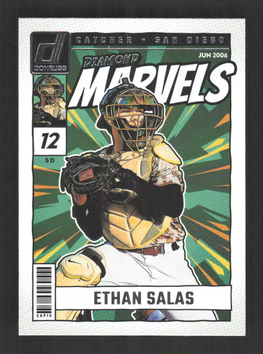 Topps Panini Card Tarjeta Cromo Barajita Ethan Salas - 2024 Donruss MARVELS Pre Rookie Card