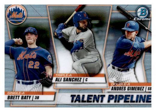 Topps Panini Card Tarjeta Cromo Barajita Andres Gimenez / Brett Batty Bowman 2020 Talent pipeline Pre Rookie Card