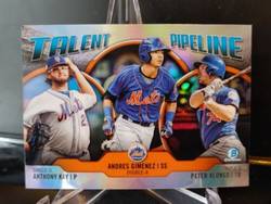 Topps Panini Card Tarjeta Cromo Barajita Andres Gimenez / Pete Alonso Bowman Chrome 2019 Talent Pipeline