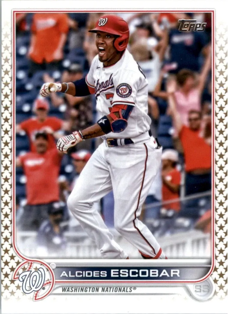 Topps Panini Card Tarjeta Cromo Barajita Alcides Escobar Topps 2022 Paralela Factory Set Gold Stars