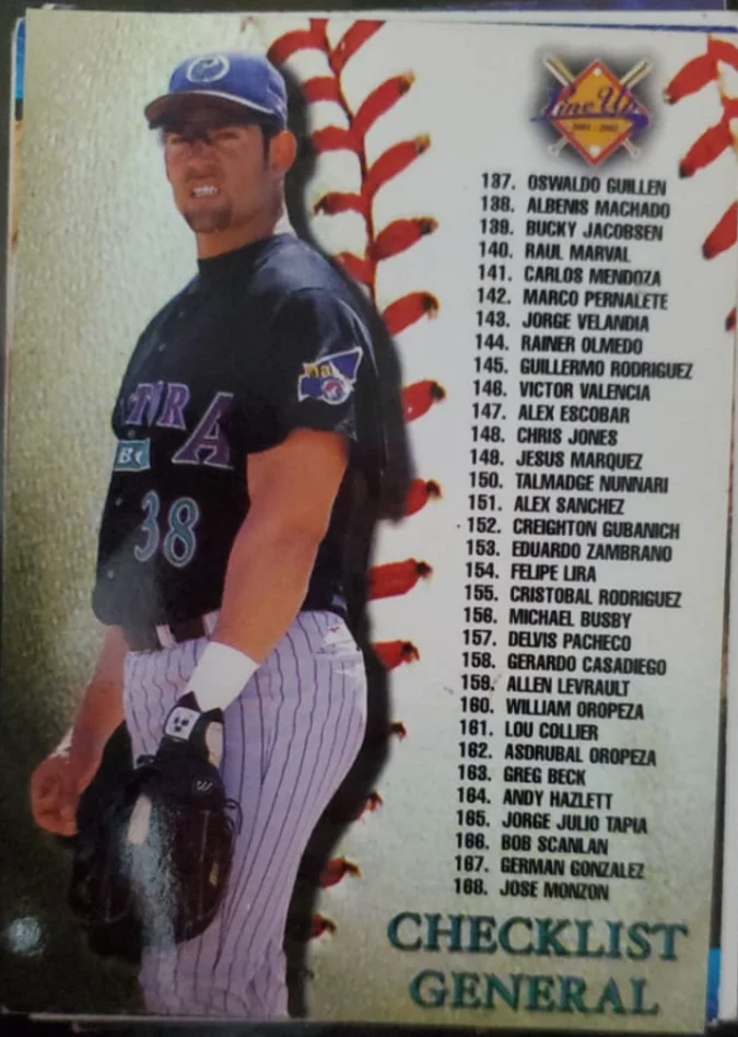 Topps Panini Card Tarjeta Cromo Barajita Alex Cabrera Check List Line Up