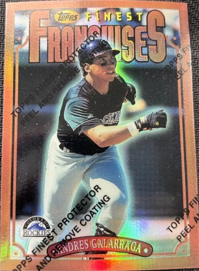 Topps Panini Card Tarjeta Cromo Barajita Andres Galarraga Topps Refractor 1996 Finest Finest Franchises