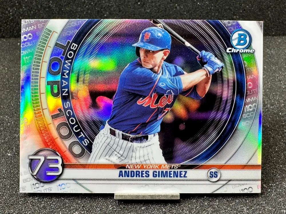 Topps Panini Card Tarjeta Cromo Barajita Andres Gimenez Bowman 2020 Chrome Scouts Top 100