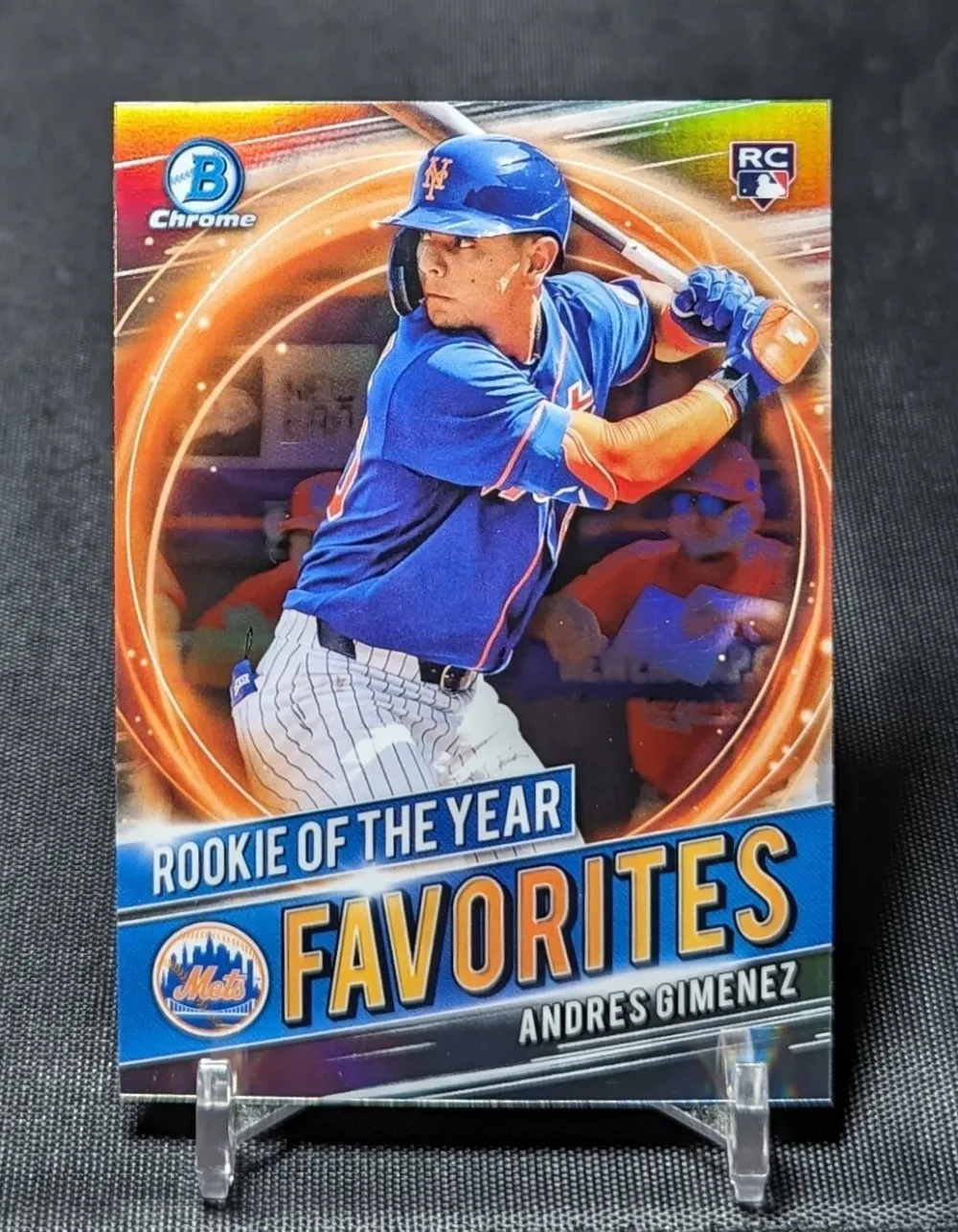 Topps Panini Card Tarjeta Cromo Barajita Andres Gimenez Bowman 2021 Rookie Card RC Rookie Of The Year Favorites