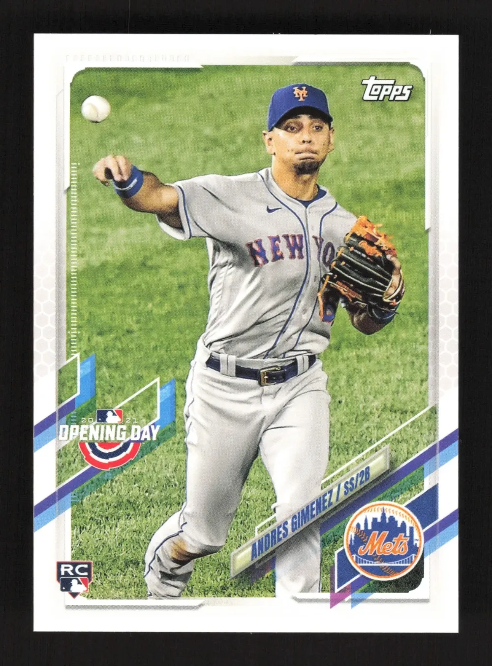 Topps Panini Card Tarjeta Cromo Barajita Andres Gimenez Topps 2021 Paralela Rookie Card RC Opening Day