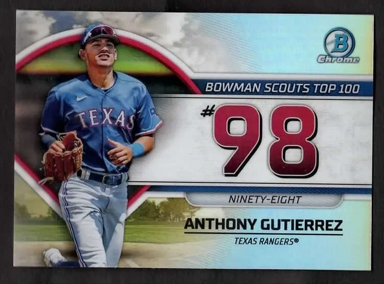 Topps Panini Card Tarjeta Cromo Barajita Anthony Gutierrez Bowman 2023 Chrome Refractor Pre Rookiecard RC Baseball Scouts Rookie