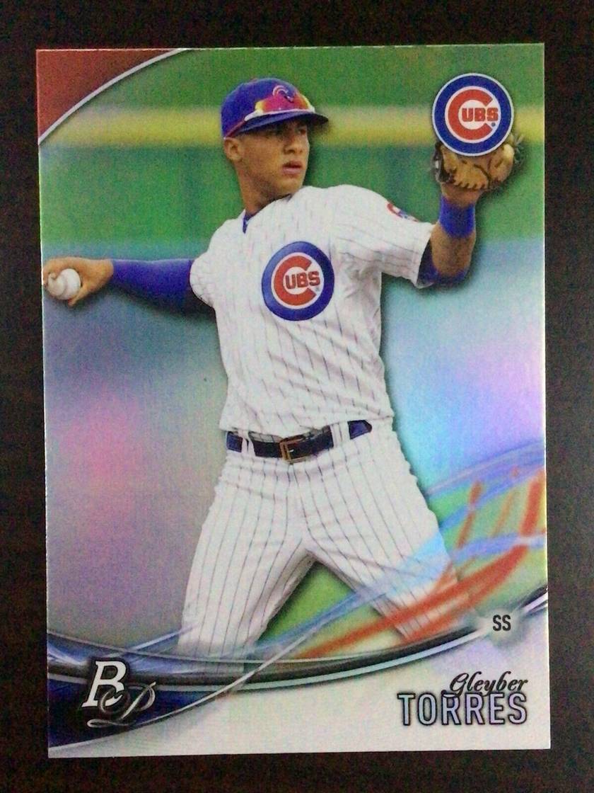 Topps Panini Card Tarjeta Cromo Barajita Gleyber Torres Bowman Platinum 2016 top prospect Pre Rookie Card