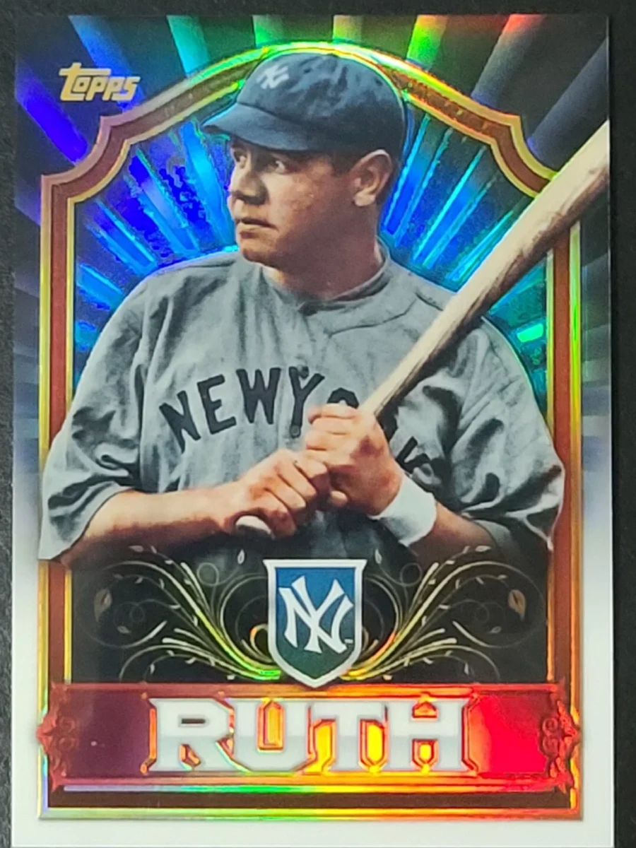 Topps Panini Card Tarjeta Cromo Barajita BABE RUTH Topps 2011 Mega Box Chrome Refractor Insert Salon Fama Yankees