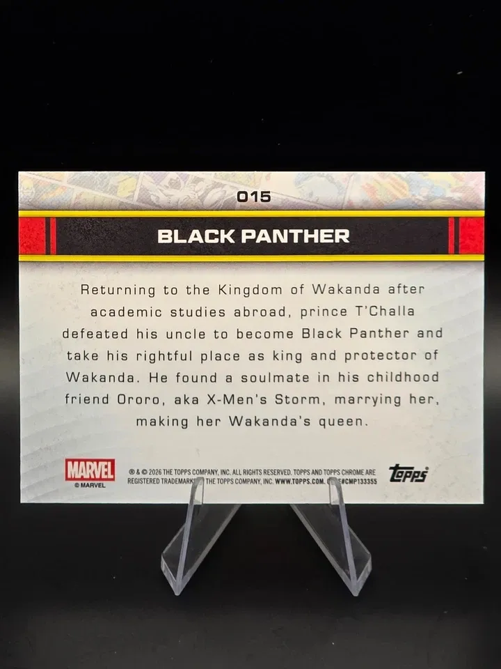 Topps Panini Card Tarjeta Cromo Barajita Black Panther Topps 2026 Chrome Marvel Comics