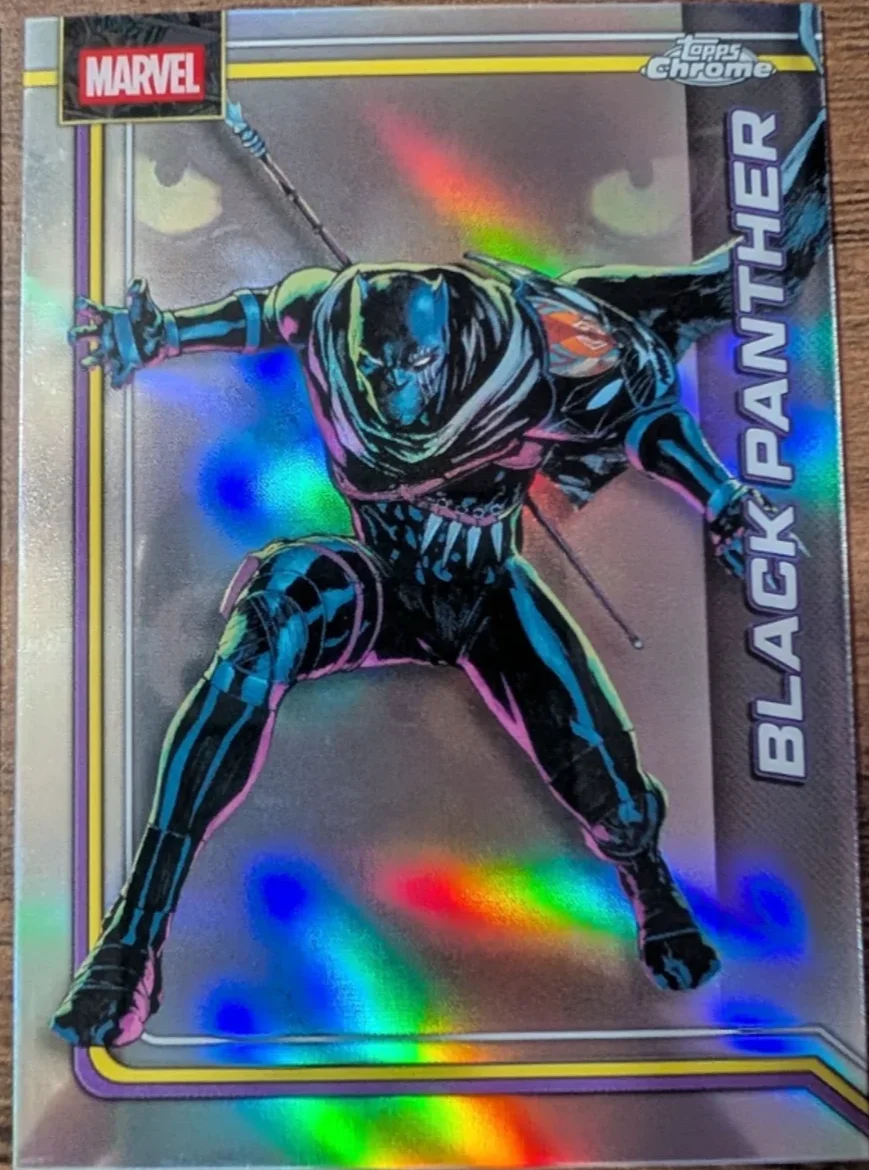 Topps Panini Card Tarjeta Cromo Barajita Black Panther Topps Chrome 2026 Refractor Marvel Comics