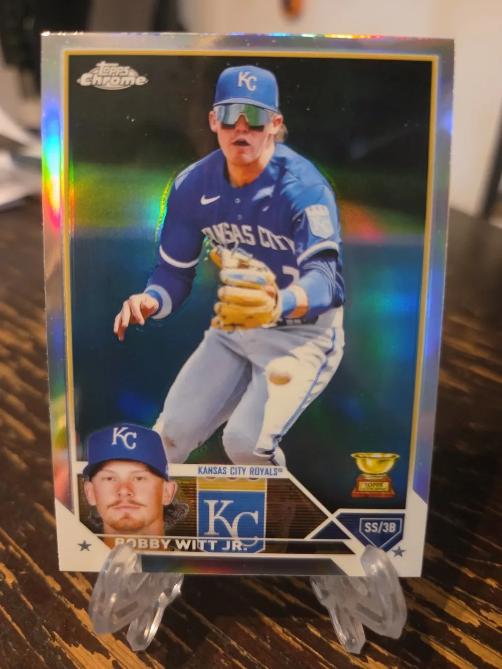 Topps Panini Card Tarjeta Cromo Barajita Bobby Witt Jr. Topps 2023 Chrome Rookie Gold Cup