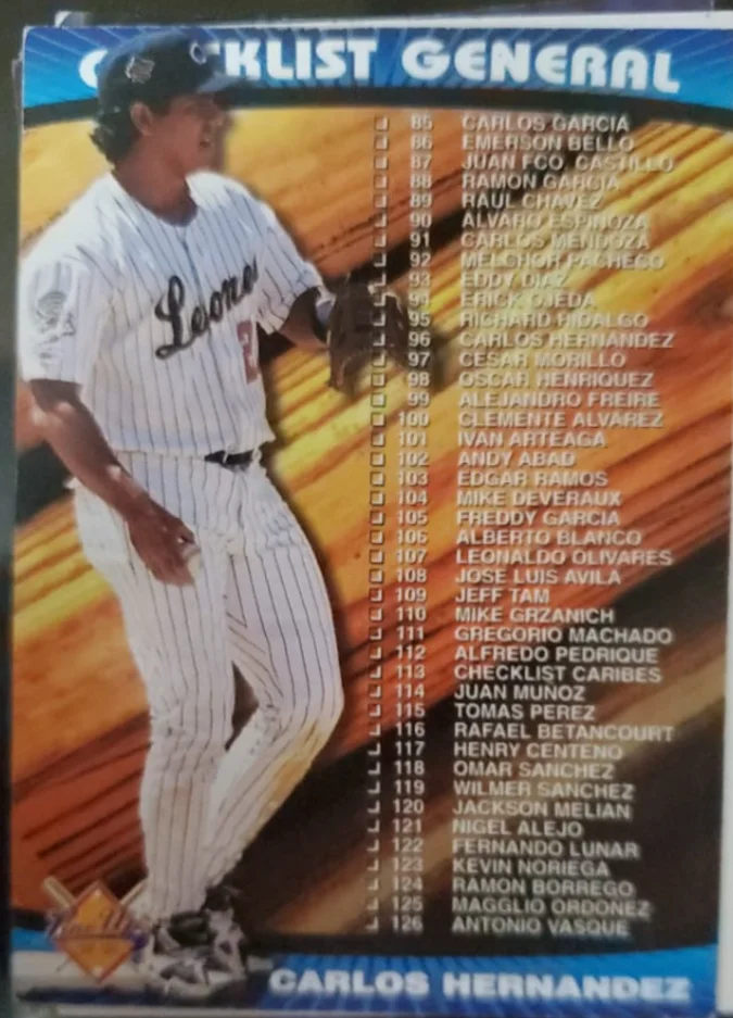 Topps Panini Card Tarjeta Cromo Barajita Carlos Hernandez Check List Line Up