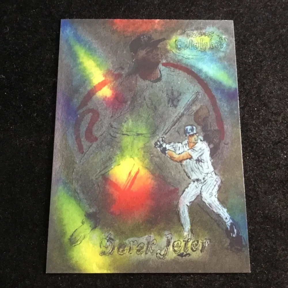 Topps Panini Card Tarjeta Cromo Barajita Derek Jeter Topps 2024 Spotlight By Andy Friedman Pintura Sobre Su Rookie Card