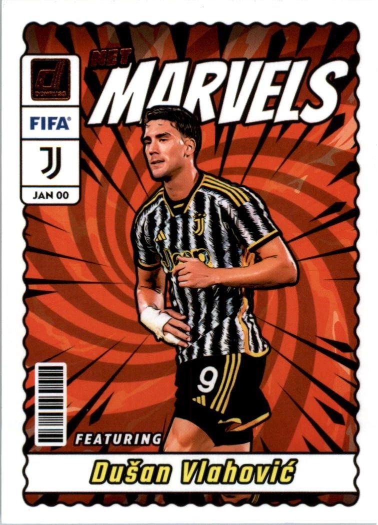 Topps Panini Card Tarjeta Cromo Barajita Dusan Vlahovic Donruss 2023-2024 Net Marvels (Futbol)