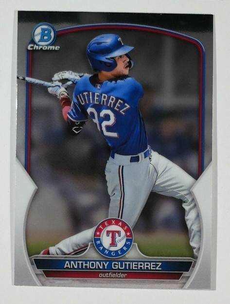 Topps Panini Card Tarjeta Cromo Barajita Anthony Gutierrez Bowman Chrome 2023