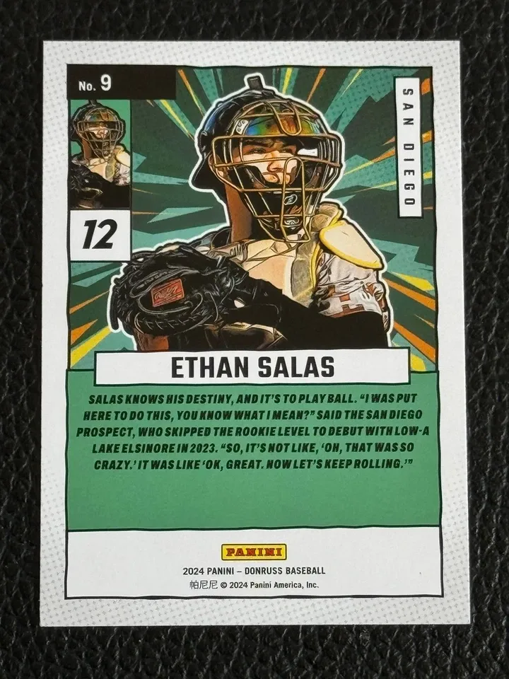 Topps Panini Card Tarjeta Cromo Barajita Ethan Salas - 2024 Donruss MARVELS Pre Rookie Card