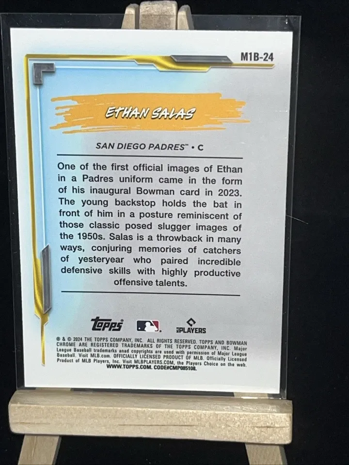 Topps Panini Card Tarjeta Cromo Barajita Ethan Salas Bowman 2024 Chrome Pre Rookiecard RC - My 1st Bowman