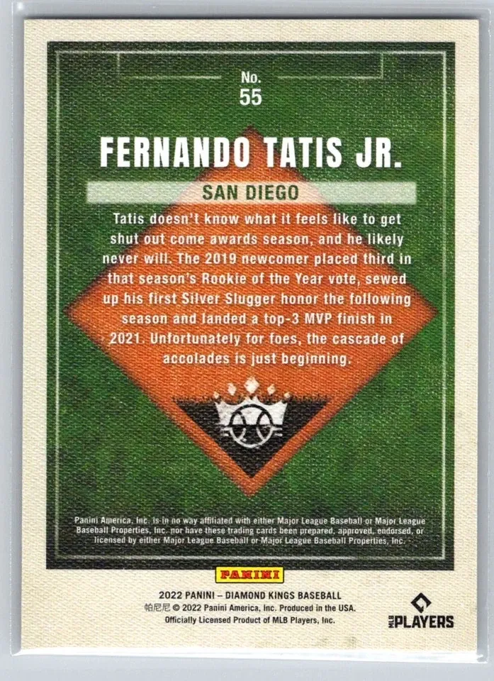 Topps Panini Card Tarjeta Cromo Barajita Fernando Tatis Jr. Panini 2022 Diamond Kings
