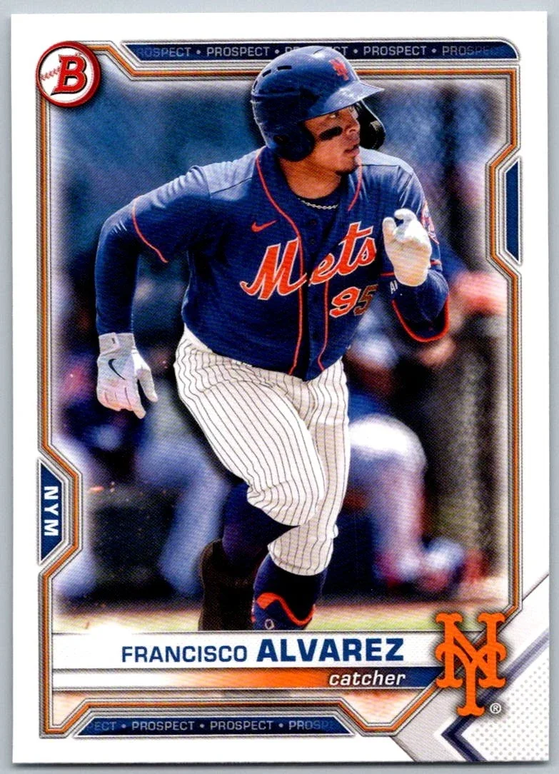 Topps Panini Card Tarjeta Cromo Barajita Francisco Alvarez 2021 Bowman Draft Pre Rookiecard RC
