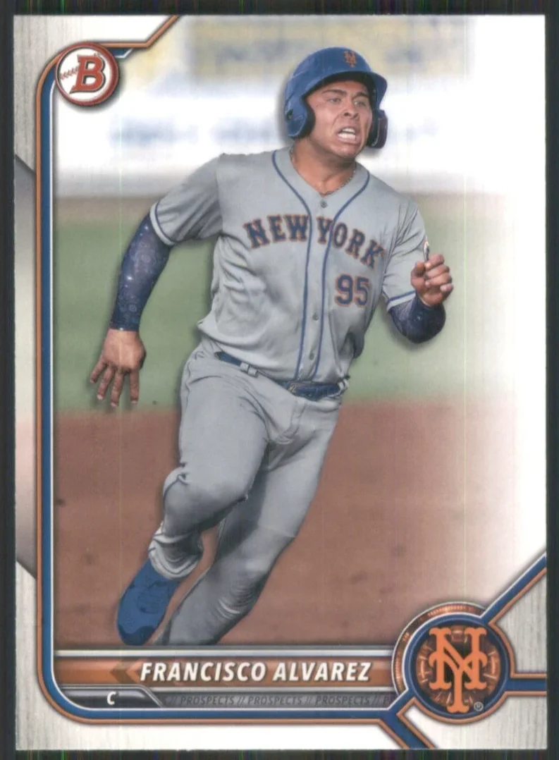 Topps Panini Card Tarjeta Cromo Barajita Francisco Alvarez Pre Rookiecard RC Bowman Prospects 2022