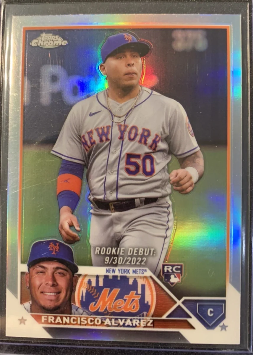 Topps Panini Card Tarjeta Cromo Barajita Francisco Alvarez Topps Chrome 2023 Rookie Card RC