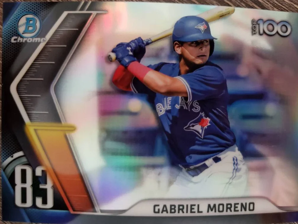 Topps Panini Card Tarjeta Cromo Barajita gabriel moreno - bowman chrome 2022 - *scouts top 100  pre rookie car*
