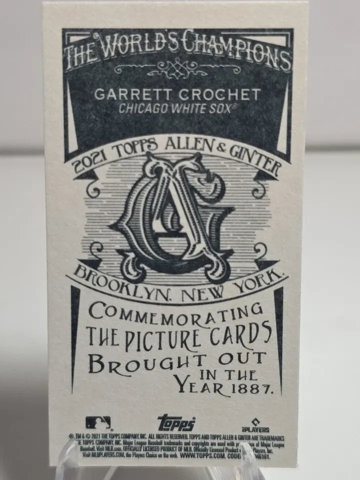 Topps Panini Card Tarjeta Cromo Barajita Garrett Crochet Topps 2021 Allen And Ginter Rookie Card RC