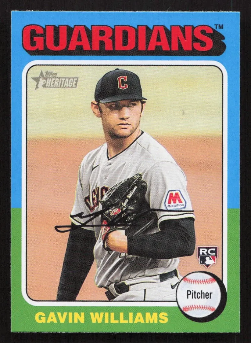 Topps Panini Card Tarjeta Cromo Barajita Gavin Williams Topps 2024 Rookie Card RC Heritage