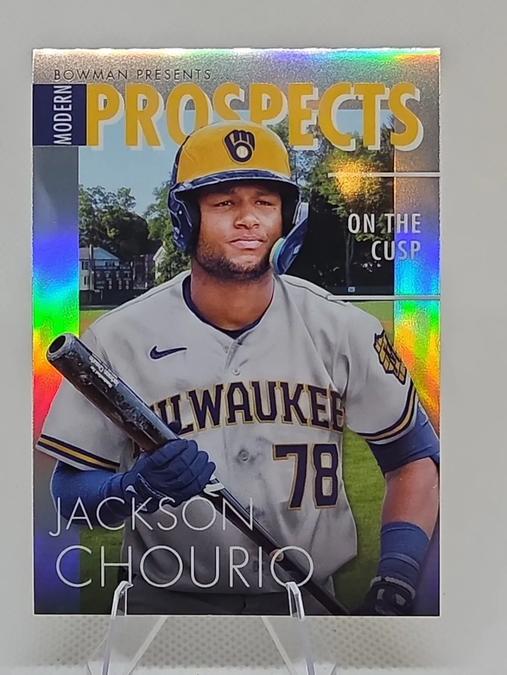 Topps Panini Card Tarjeta Cromo Barajita Jackson Chourio Bowman 2023 Presents Modern Prospects On The Cusp