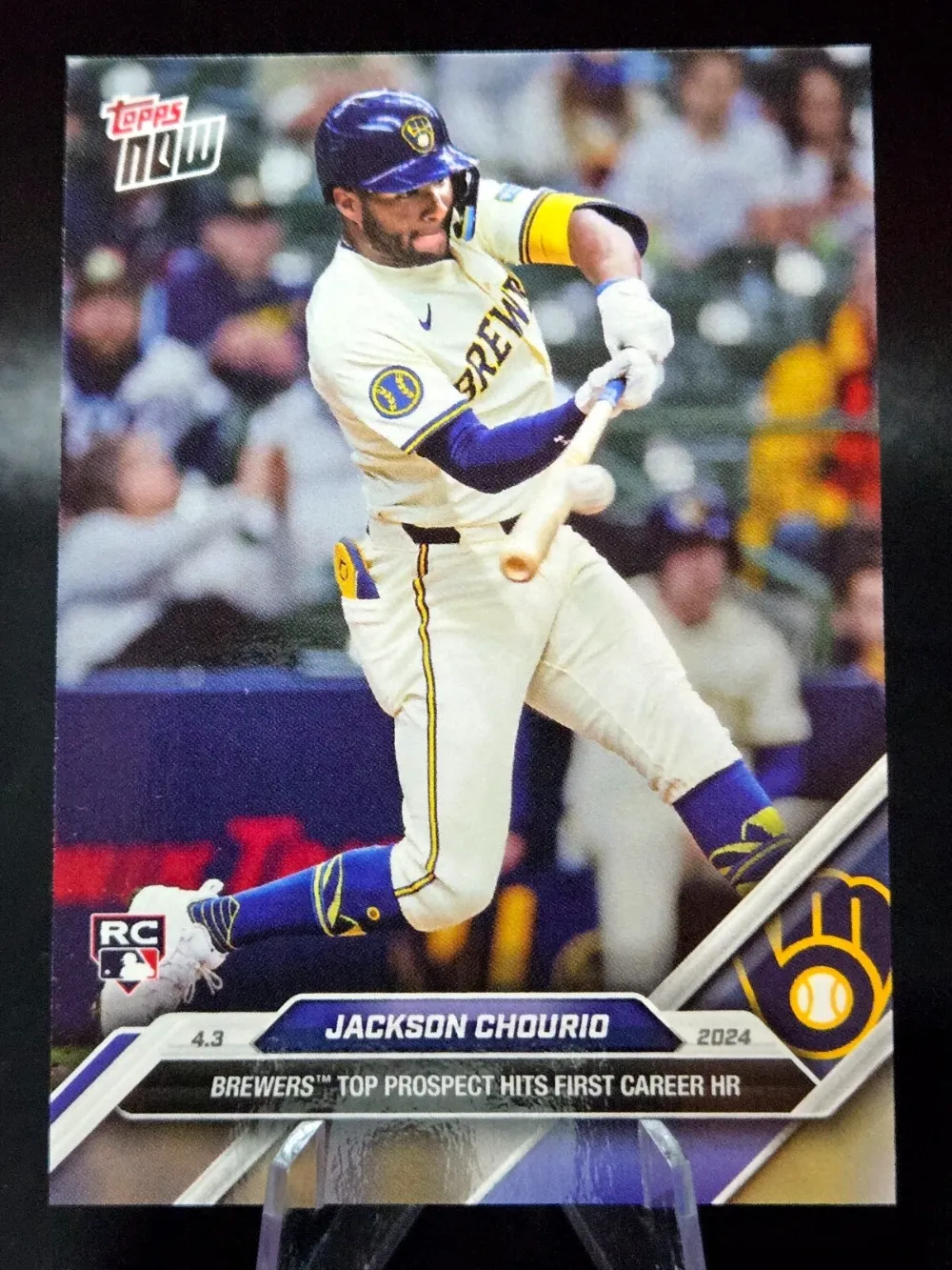 Topps Panini Card Tarjeta Cromo Barajita Jackson Chourio Topps 2024 Rookie Card RC Now - Primer Jonron En La Carrera De Este Top Prospecto.
