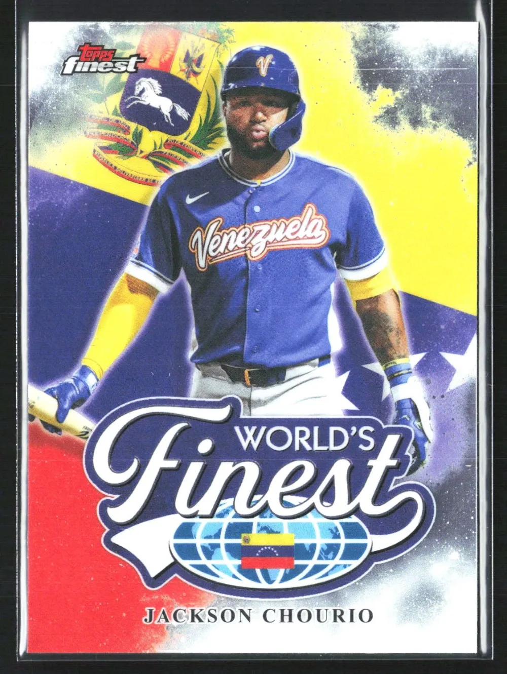 Topps Panini Card Tarjeta Cromo Barajita Jackson Chourio Topps Worlds Finest *"lo mejor del clasico mundial de beisbol"*.
