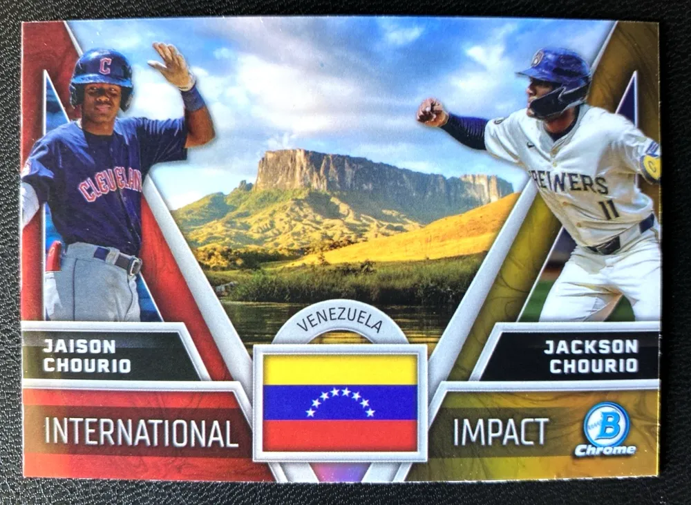 Topps Panini Card Tarjeta Cromo Barajita Jaison Chourio Jackson Chourio Bowman 2024 Chrome International Impact