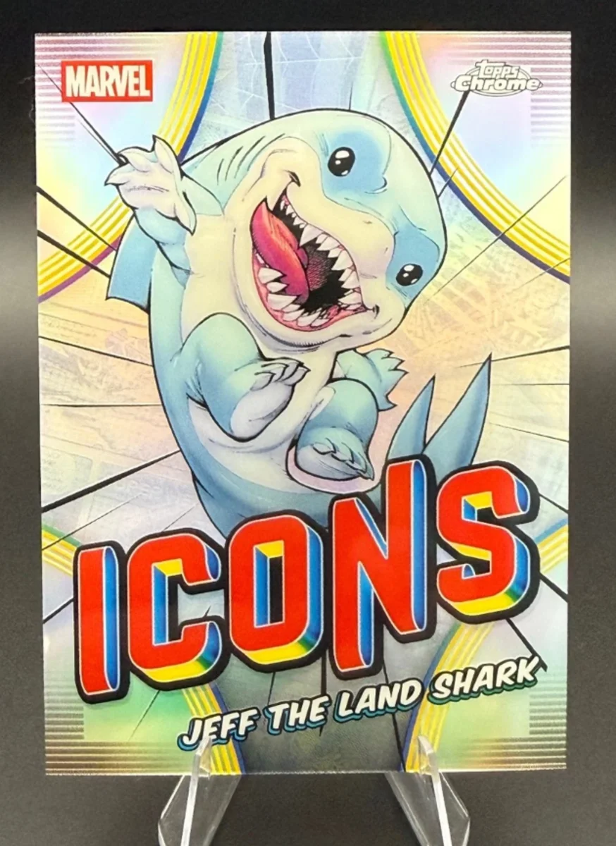 Topps Panini Card Tarjeta Cromo Barajita Jeff The Shark Topps 2026 Marvel Comics Insert Icons