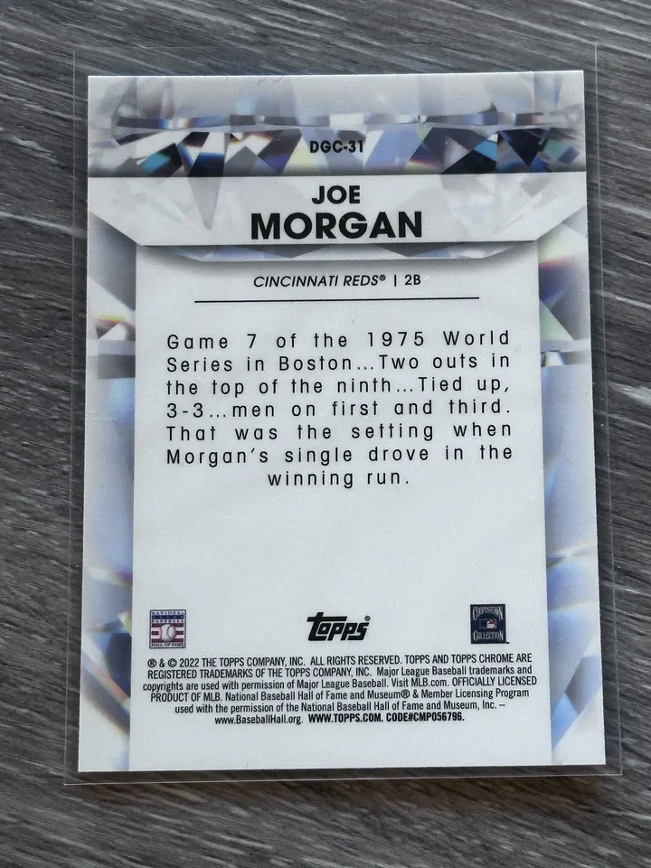 Topps Panini Card Tarjeta Cromo Barajita Joe Morgan Topps 2022 Update Chrome Die Cut