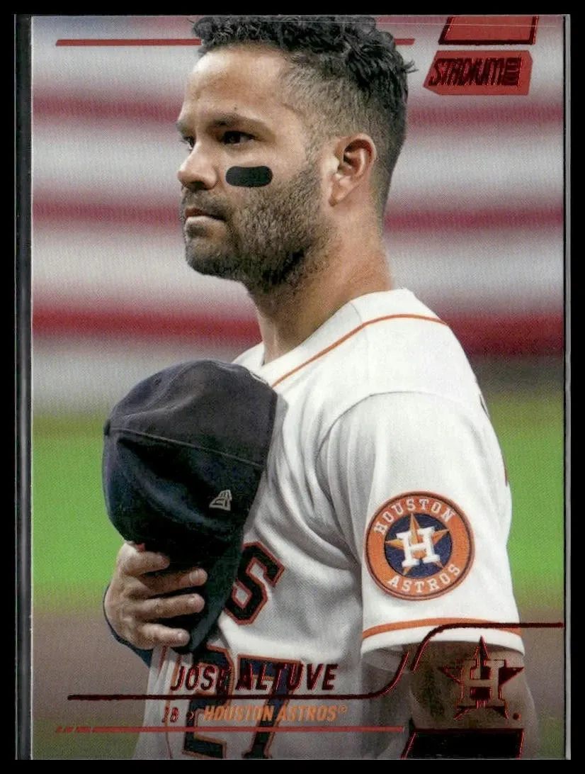 Topps Panini Card Tarjeta Cromo Barajita Jose Altuve 2022 Paralela Stadium Club Paralela Red Foil