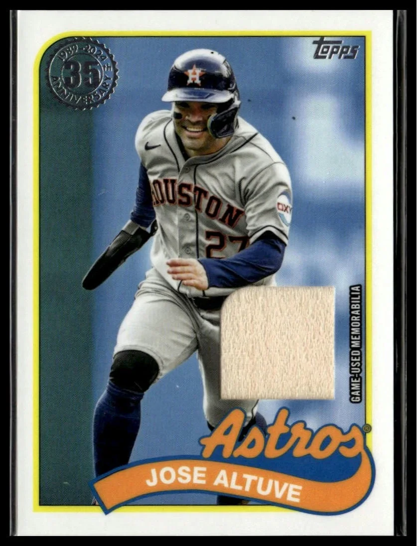 Topps Panini Card Tarjeta Cromo Barajita Jose Altuve Topps 2024 1989 Topps Baseball 35th Anniversary Relics Pedazo bate