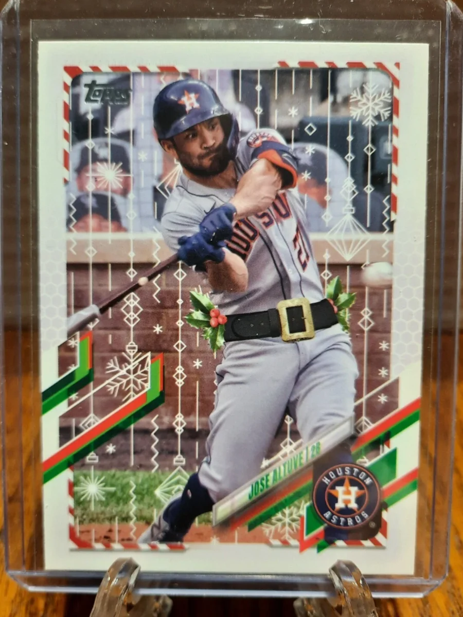 Topps Panini Card Tarjeta Cromo Barajita Jose Altuve Topps Holiday 2021 Mega Image Variation Short Print