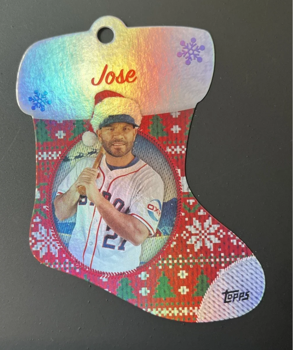 Topps Panini Card Tarjeta Cromo Barajita Jose Altuve Topps Holiday 2024 Stocking Die Cut Ornament