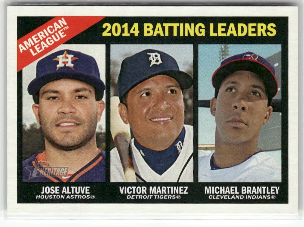 Topps Panini Card Tarjeta Cromo Barajita Jose Altuve / Victor Martinez Topps 2015 Heritage Lideres De Bateo