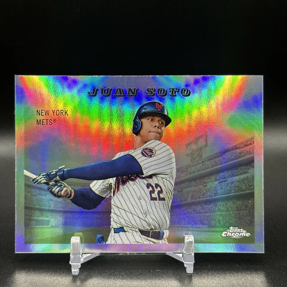 Topps Panini Card Tarjeta Cromo Barajita Juan Soto Topps 2025 Cromo Refractor Chrome Platinum Rails and Sails Refractor