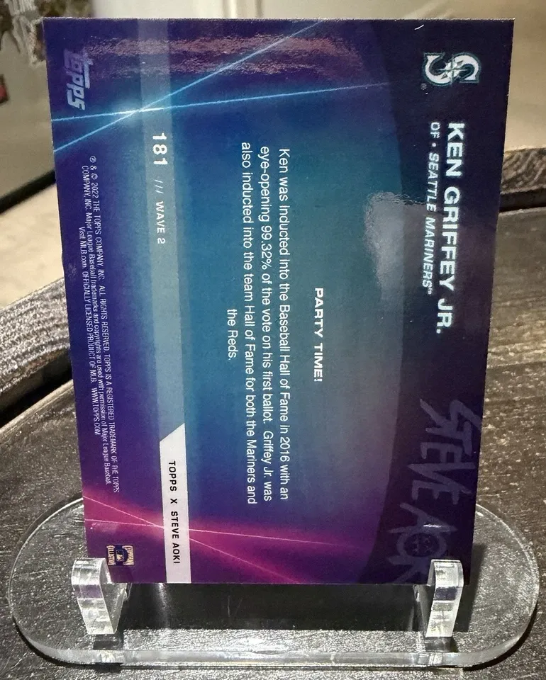 Topps Panini Card Tarjeta Cromo Barajita Ken Griffey Jr. Topps X Steve Aoki 2023