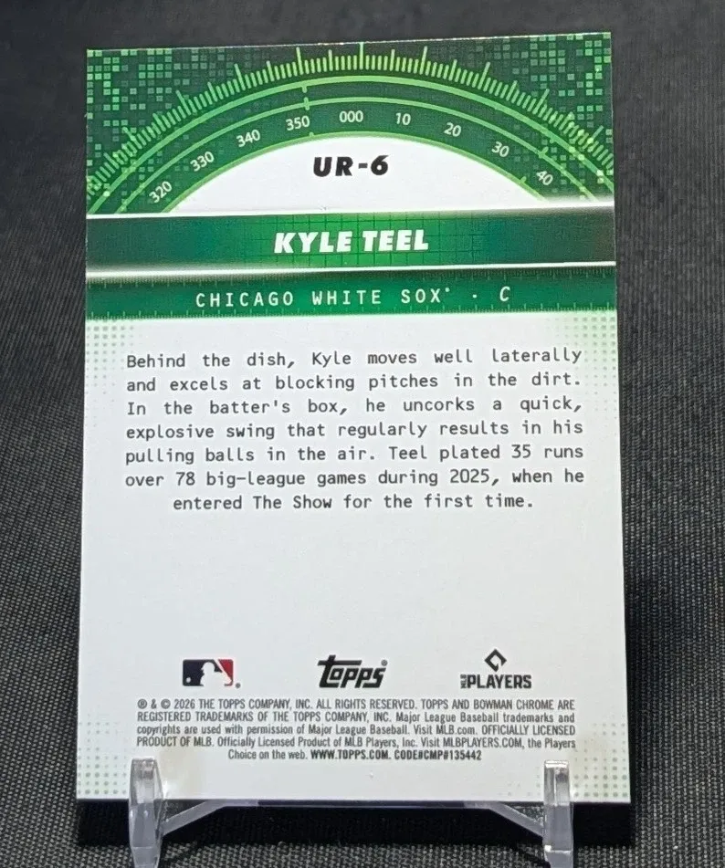 Topps Panini Card Tarjeta Cromo Barajita Kyle Teel Bowman 2026 Chrome Rookie Card RC Under The Radar