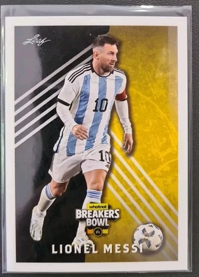 Topps Panini Card Tarjeta Cromo Barajita Lionel Messi Leaf 2024 Creadas solo para la convencion de coleccionismo deportivo para la competencia de breakers