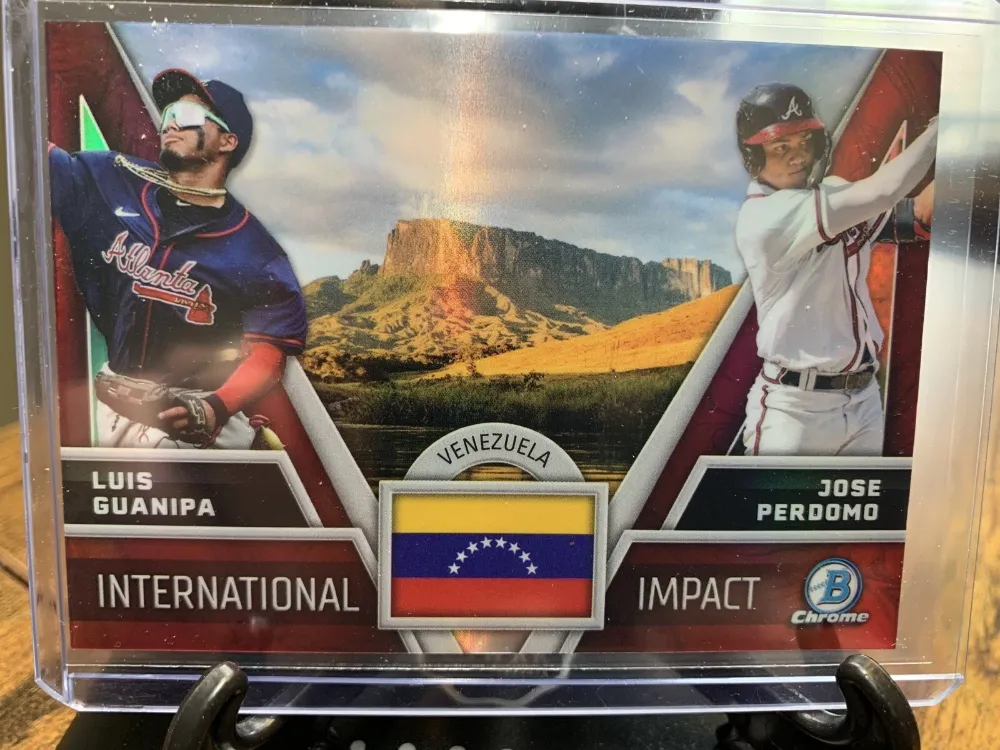 Topps Panini Card Tarjeta Cromo Barajita Luis Guanipa / Jose Perdomo Bowman 2024 Chrome International Impact
