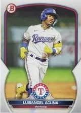 Topps Panini Card Tarjeta Cromo Barajita Luisangel Acuña Bowman 2023