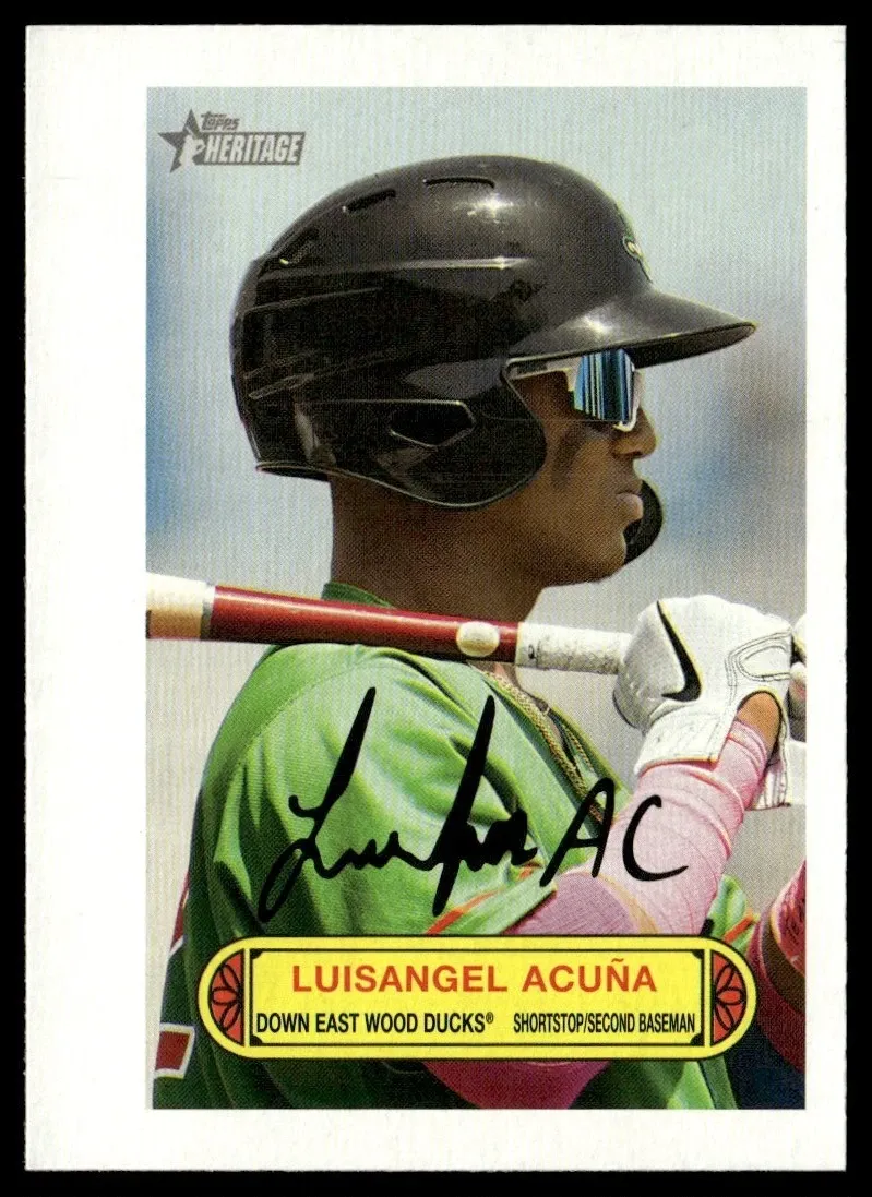 Topps Panini Card Tarjeta Cromo Barajita Luisangel Acuña Topps 2022 Heritage Minor League 1973 Team Down East